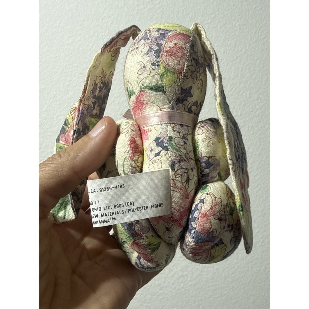 Vtg 5" Woodland Hills Brianna Garden Floral Plush Bunny Rabbit Easter Applause - Picture 8 of 8